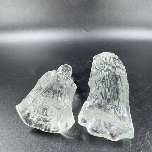 Vintage Clear Glass Joseph And Mary Nativity Figurine Set Holy Family Glassware - Picture 4 of 9